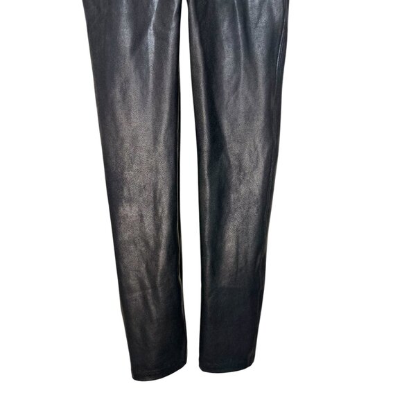 Spanx Faux Leather Leggings Womens Small Petite Black High Rise Stretch Gothic - Picture 13 of 16
